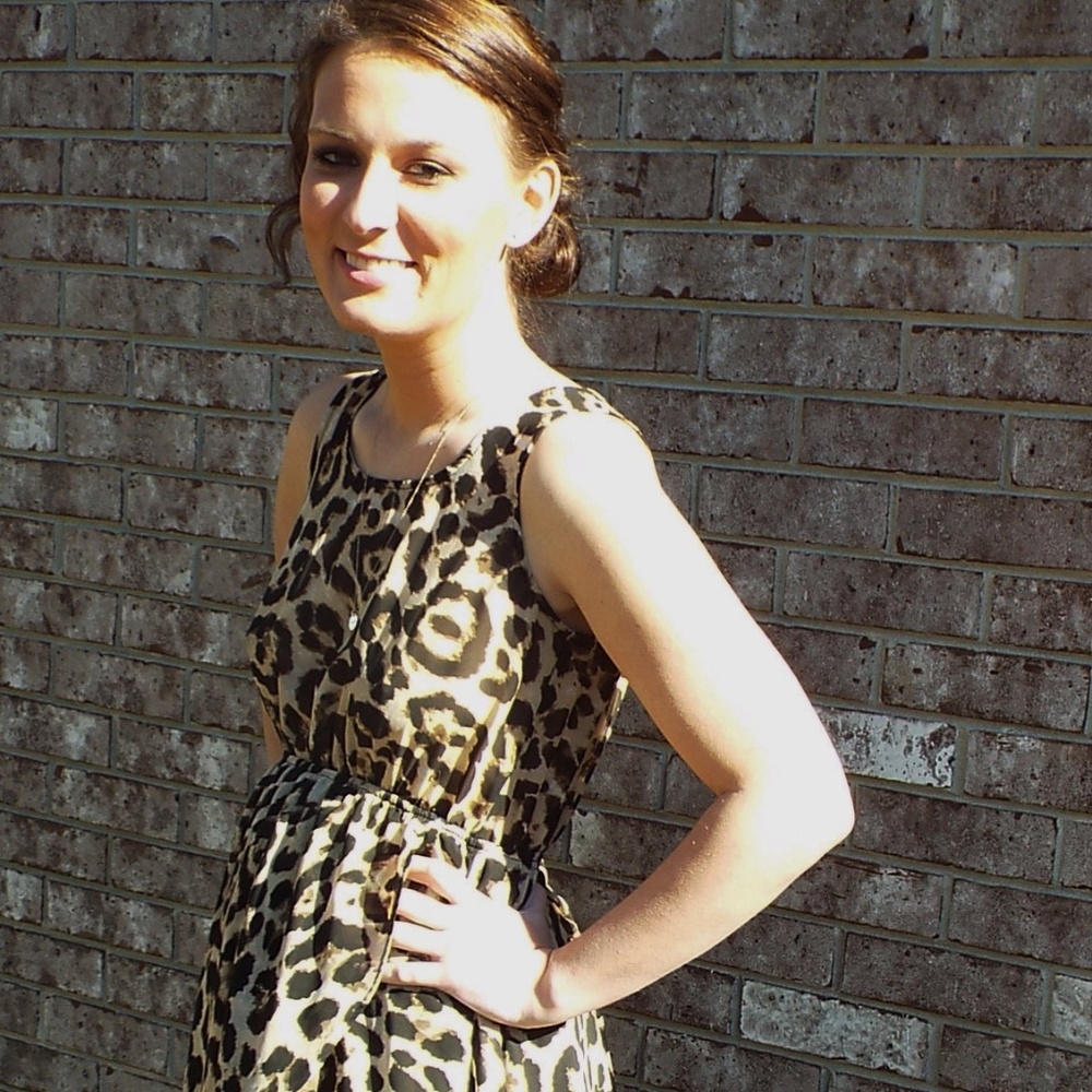 Leopard Print High Low Dress